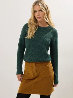 M&Co Petite Cord A-Line Skirt