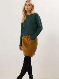 M&Co Petite Cord A-Line Skirt