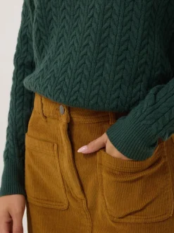 M&Co Petite Cord A-Line Skirt