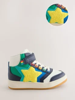 Meerkleurige bouclé met regenboog - Little Bird by Jools Oliver - Hoge sneakers met sterren