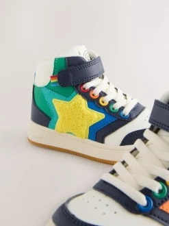 Meerkleurige bouclé met regenboog - Little Bird by Jools Oliver - Hoge sneakers met sterren