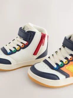 Meerkleurige bouclé met regenboog - Little Bird by Jools Oliver - Hoge sneakers met sterren