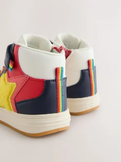 Meerkleurige bouclé met regenboog - Little Bird by Jools Oliver - Hoge sneakers met sterren