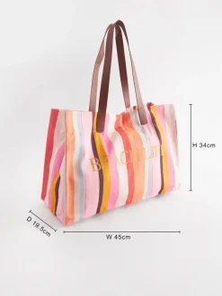 Meerkleurige strepen - Strandtas
