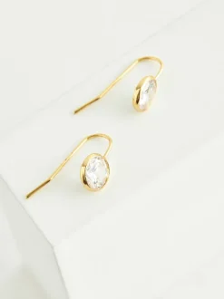 Met bladgoud - Oorbellen met glinsterende hangers