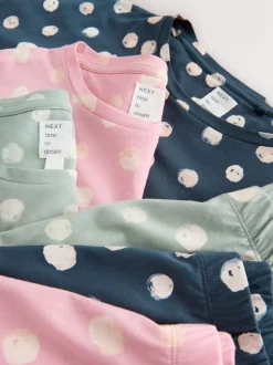 Met stippen - Long Sleeve Pyjamas 3 Pack