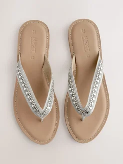 Metallic - Teensandalen met kralen