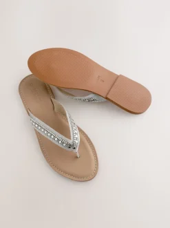 Metallic - Teensandalen met kralen