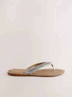 Metallic - Teensandalen met kralen