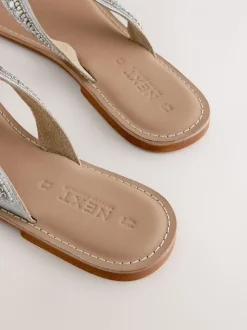 Metallic - Teensandalen met kralen