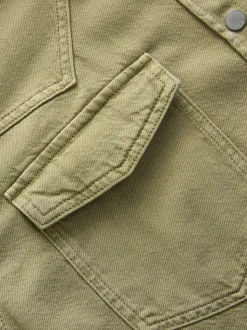 Mid Blue and Khaki Green - Oversized Denim Shirts 2 Pack