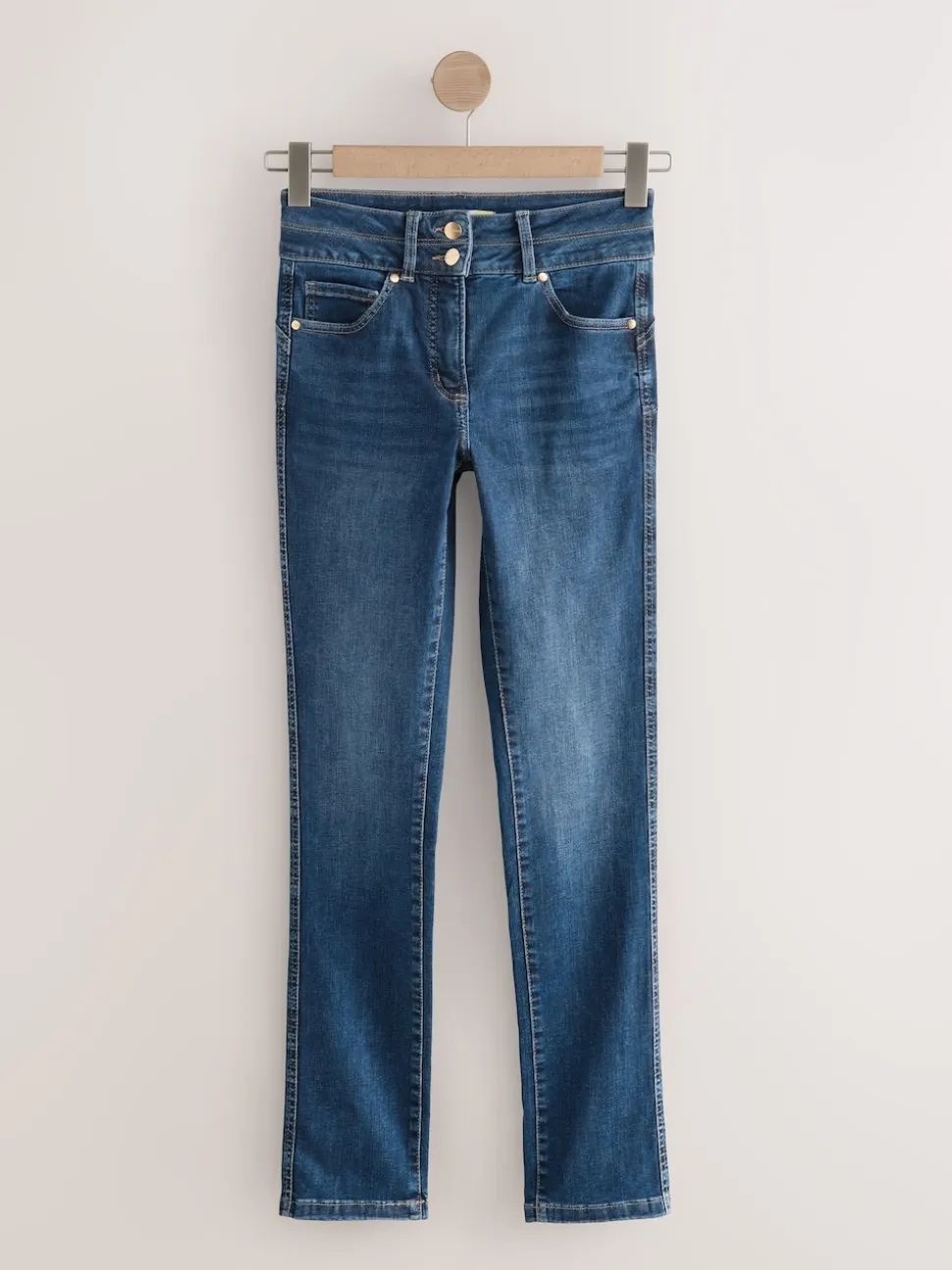 Middenblauw denim - Figuurvormende slim jeans