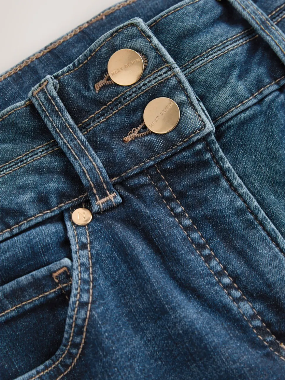 Middenblauw denim - Figuurvormende slim jeans