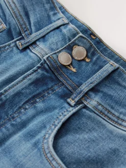 Middenblauw denim - High Rise stretchy Jeans met wijde pijpen