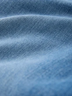 Middenblauw denim - High Rise stretchy Jeans met wijde pijpen