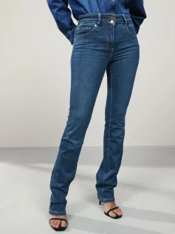 Middenblauw denim - Lift, slim en shape jeans met bootcut