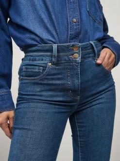 Middenblauw denim - Lift, slim en shape jeans met bootcut