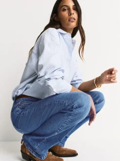 Middenblauw denim - Mid Rise Stretch Bootcut Jeans