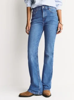 Middenblauw denim - Mid Rise Stretch Bootcut Jeans