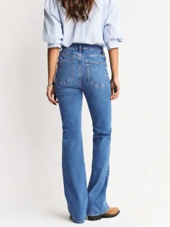 Middenblauw denim - Mid Rise Stretch Bootcut Jeans