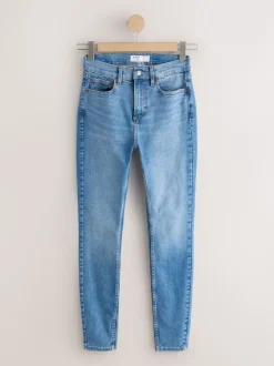 Middenblauw denim - Mid Rise Stretch Skinny Jeans