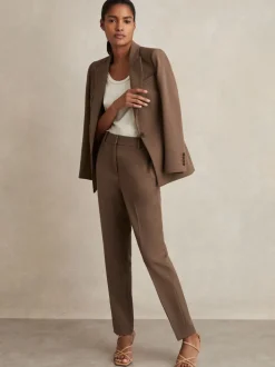 Mink neutraal - Reiss Gabi maatsnit-kostuumblazer met enkele knoopsluiting