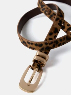 Mint Velvet Leopard Textured Leather Belt