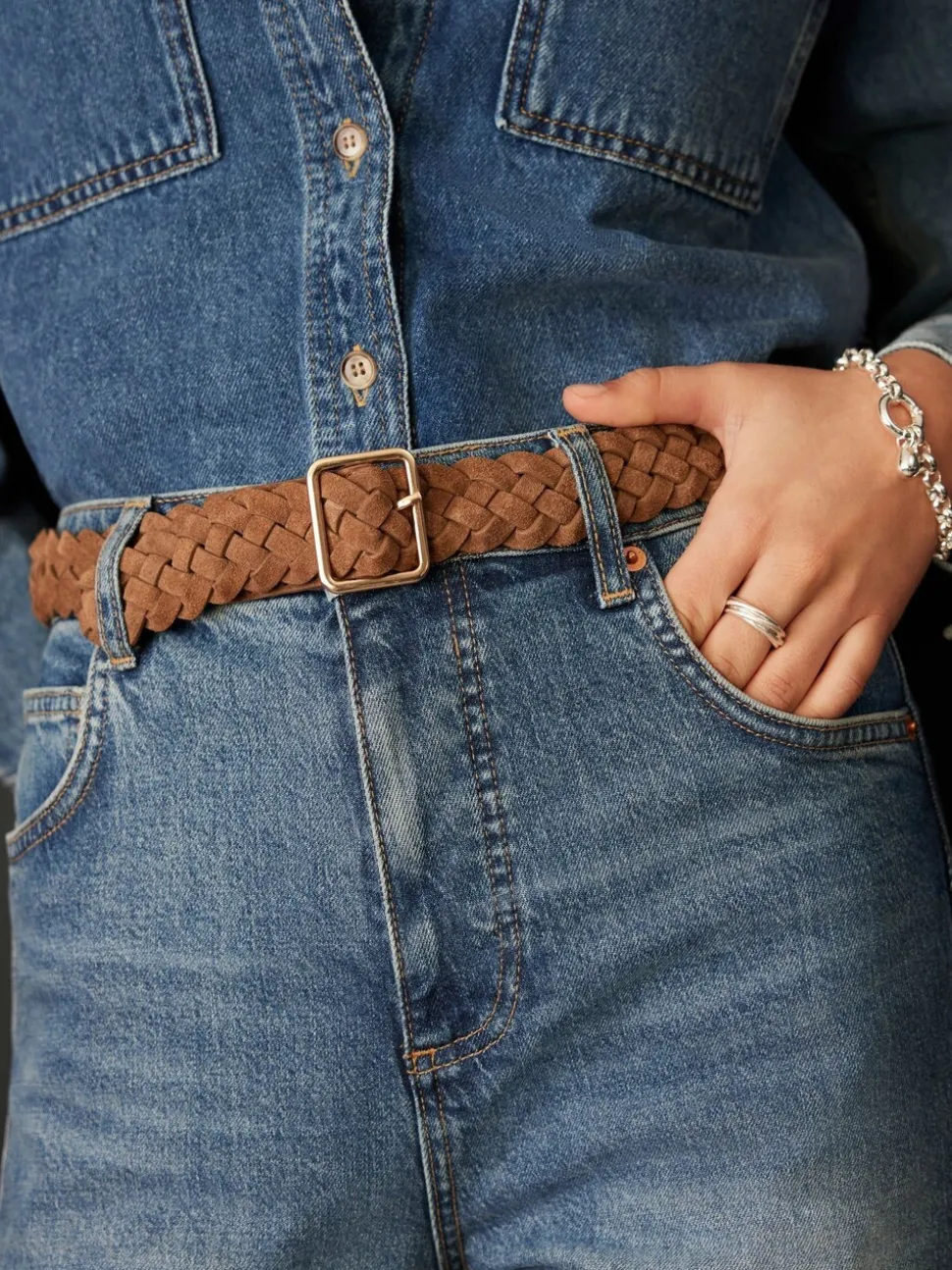 Mint Velvet Suede Woven Belt