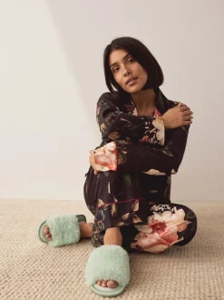 Mintgroen - Faux Fur Lined Slider Slippers