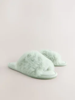 Mintgroen - Faux Fur Lined Slider Slippers