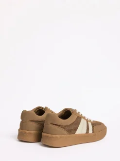 Mokkabruin - Friends Like These Lace Up Retro Gumsole Sports Trainers