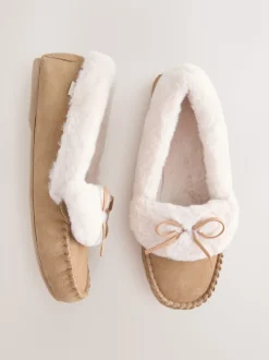 Mokkabruin - Moccasin Suede Slippers