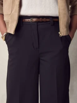 Mokkabruin - N. Premium skinny Made In Italy leren riem