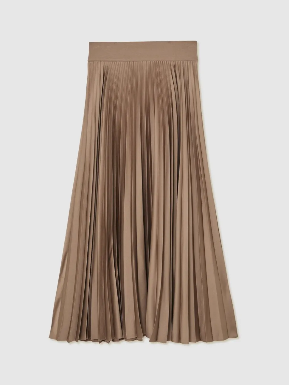 Mokkabruin - Reiss Seren Pleated Midi Skirt