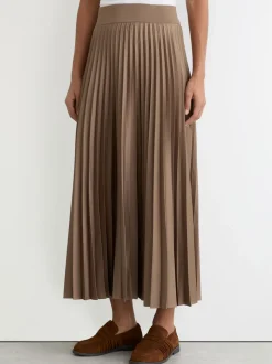 Mokkabruin - Reiss Seren Pleated Midi Skirt