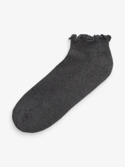 Monochroom - 4 Paar sneakersokken met rucherand en verzachte zool