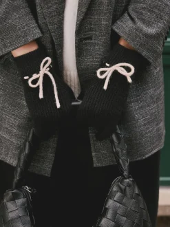 Monochroom - 3D Bows Knitted Gloves 1 Pack