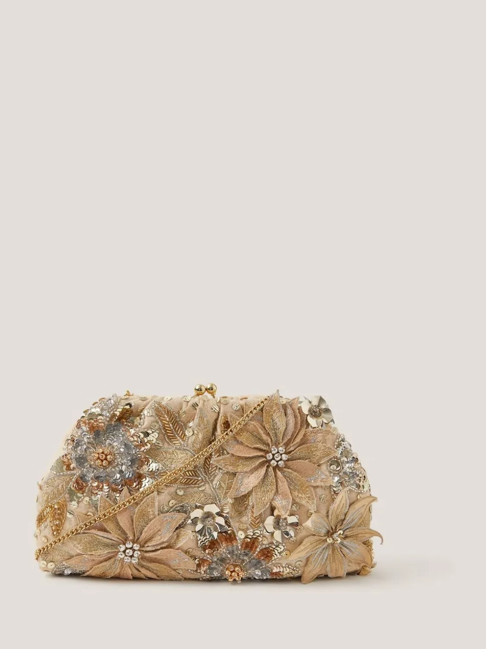 Monsoon Bloom Floral Embellished Clutch Bag