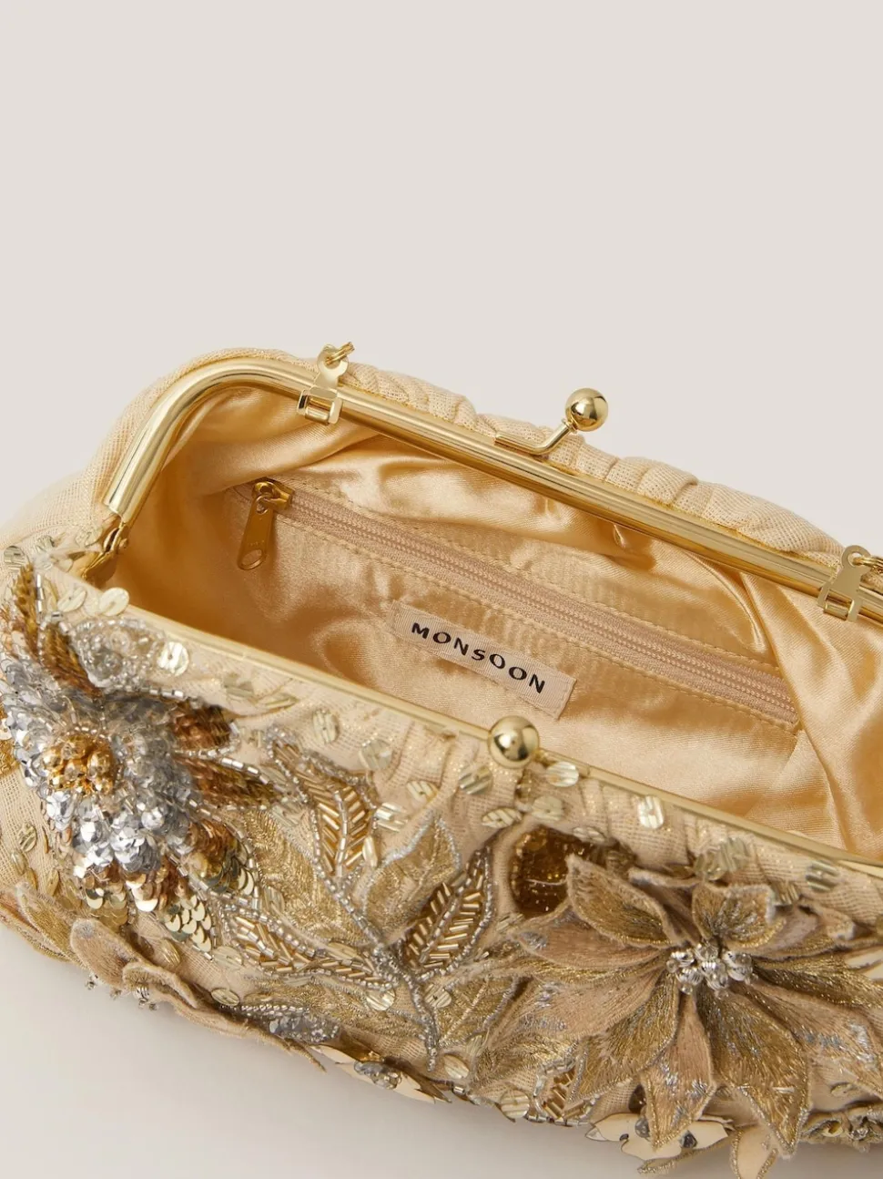 Monsoon Bloom Floral Embellished Clutch Bag