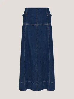Monsoon Brooke Seamed Denim Midi Skirt