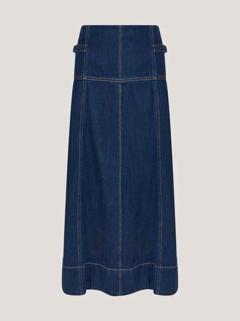 Monsoon Brooke Seamed Denim Midi Skirt