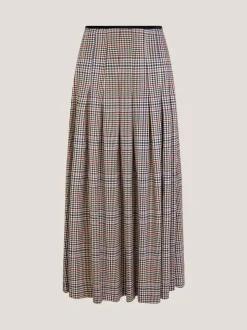 Monsoon Carmen Check Pleat Midi Skirt
