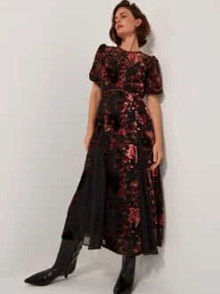 Monsoon Carolyn Midi Devoré Dress