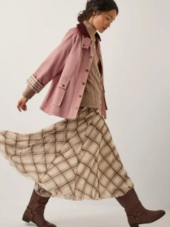 Monsoon Chelsea Check Print Midi Skirt