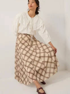 Monsoon Chelsea Check Print Midi Skirt