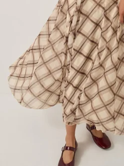 Monsoon Chelsea Check Print Midi Skirt