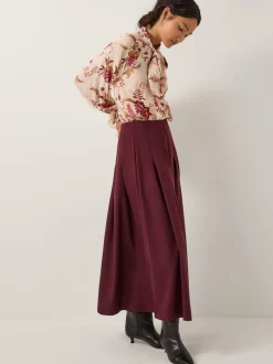 Monsoon Dani Pleat Midi Skirt