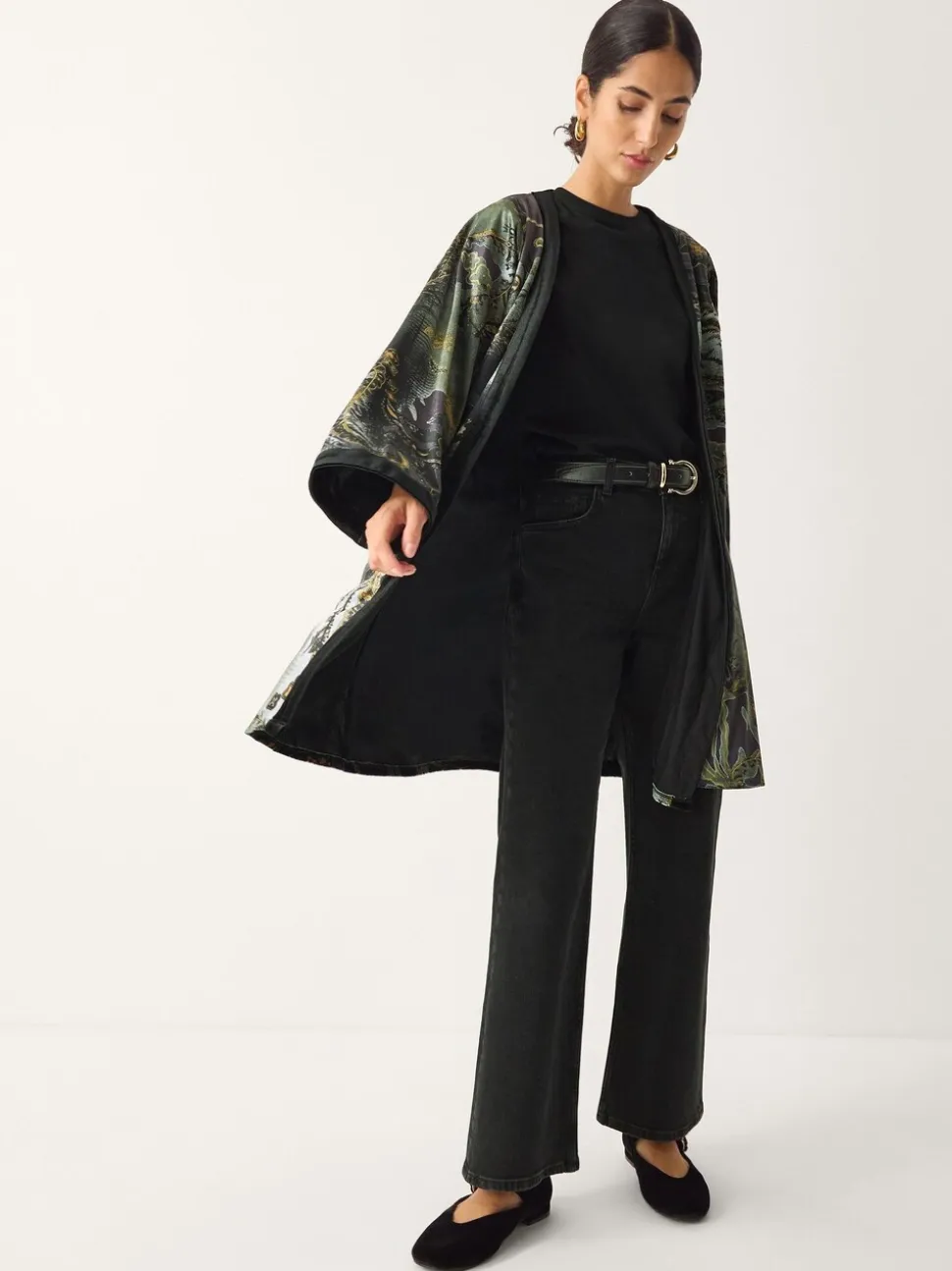 Monsoon Delta Print Velvet Kimono