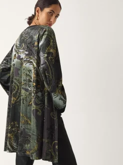 Monsoon Delta Print Velvet Kimono