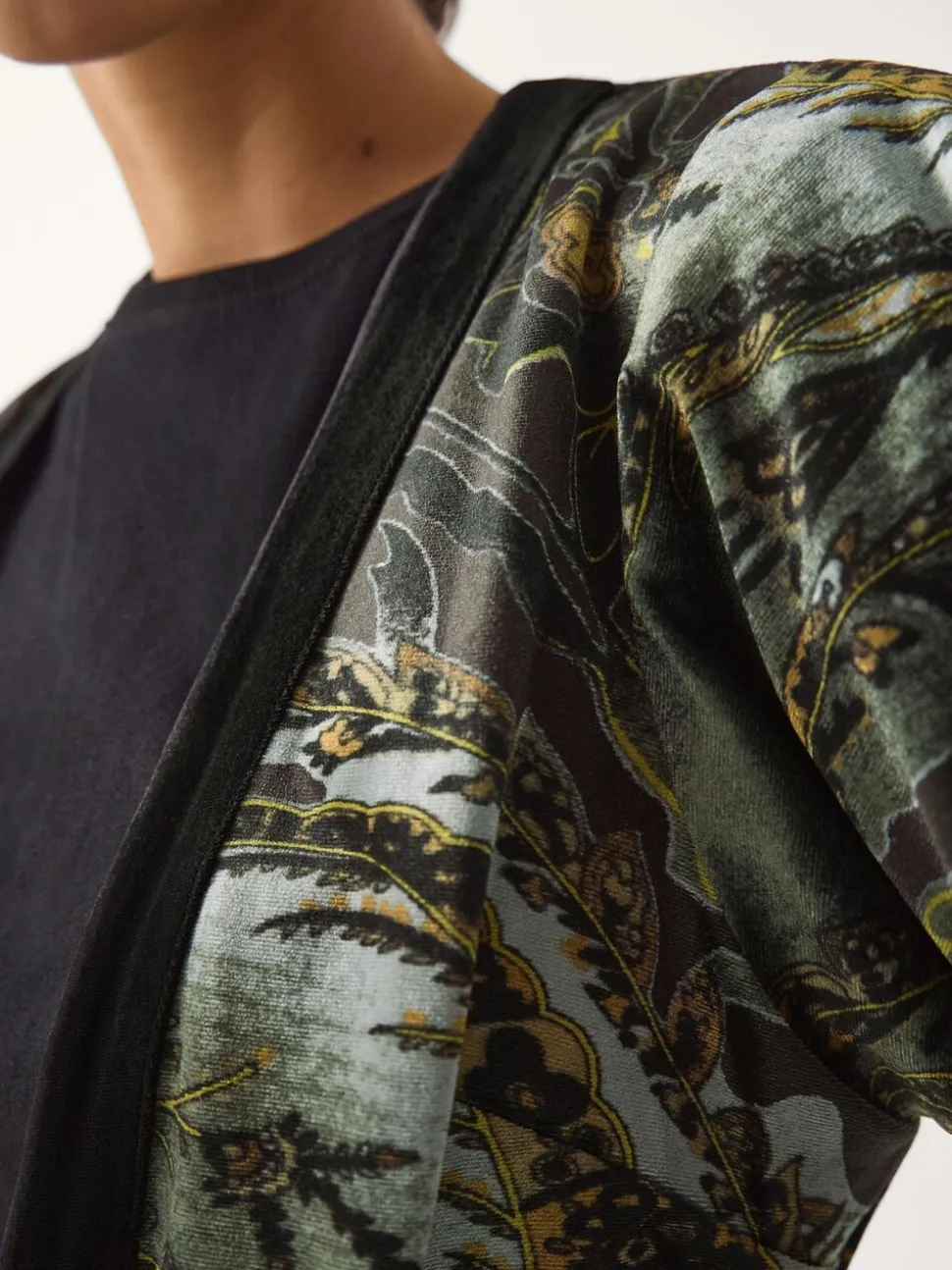 Monsoon Delta Print Velvet Kimono